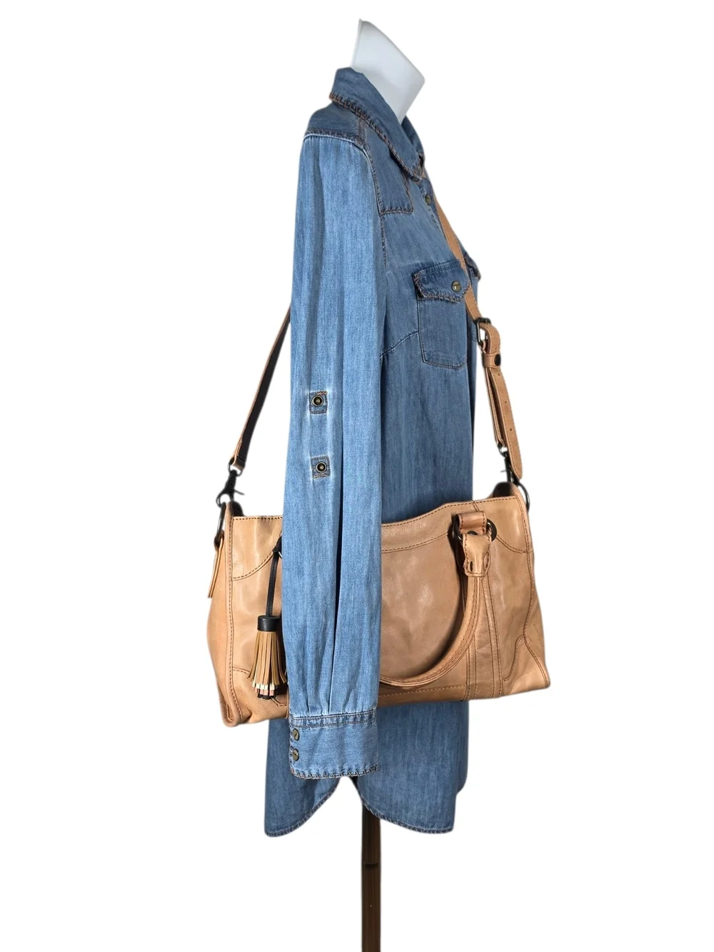 FRYE MELISSA LEATHER SATCHEL WITH MATCHING WALLET